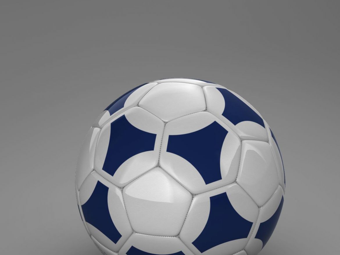 soccerball blue white 3d model 3ds max fbx c4d ma mb obj 203988