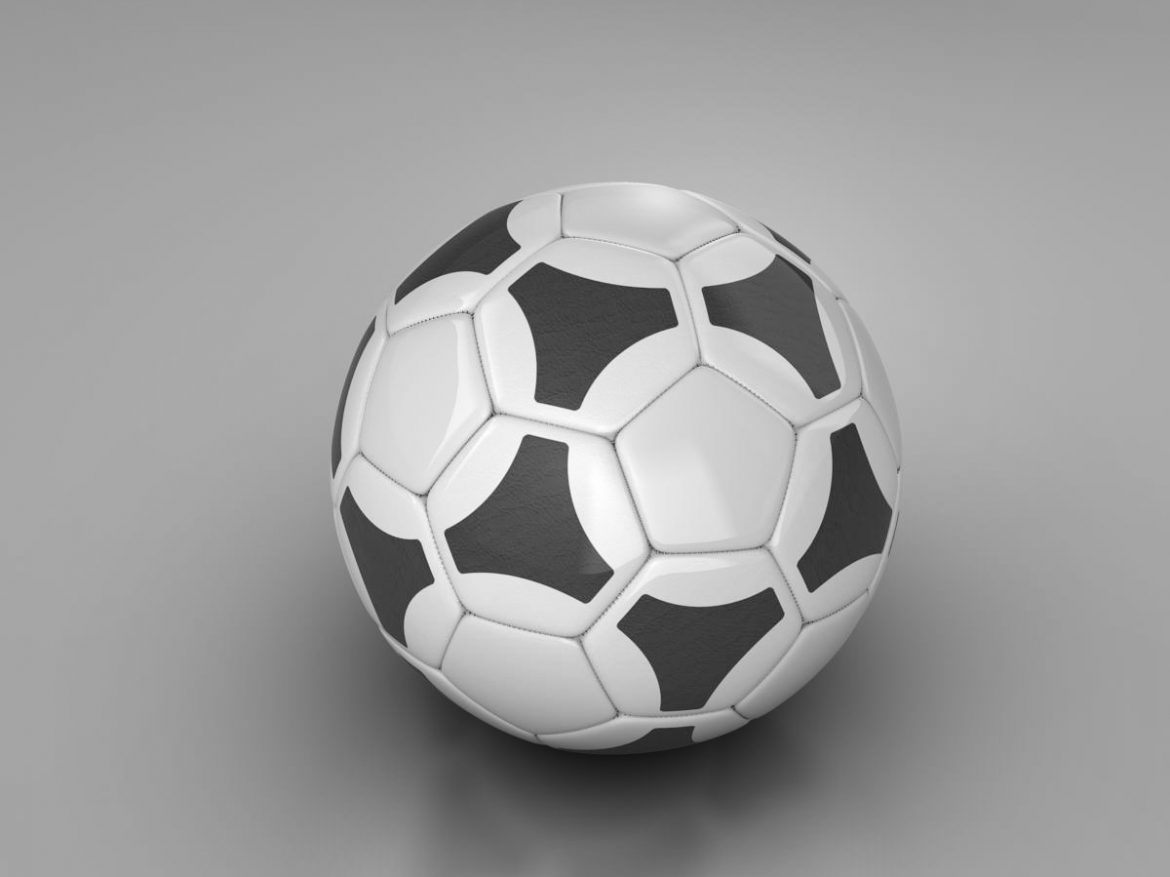soccerball black white tri 3d model 3ds max fbx c4d ma mb obj 204049