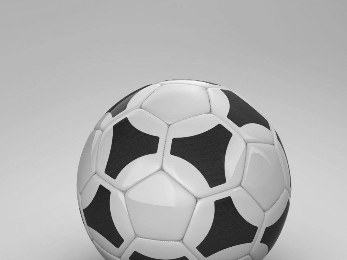 soccerball black white tri 3d model 3ds max fbx c4d ma mb obj 204054