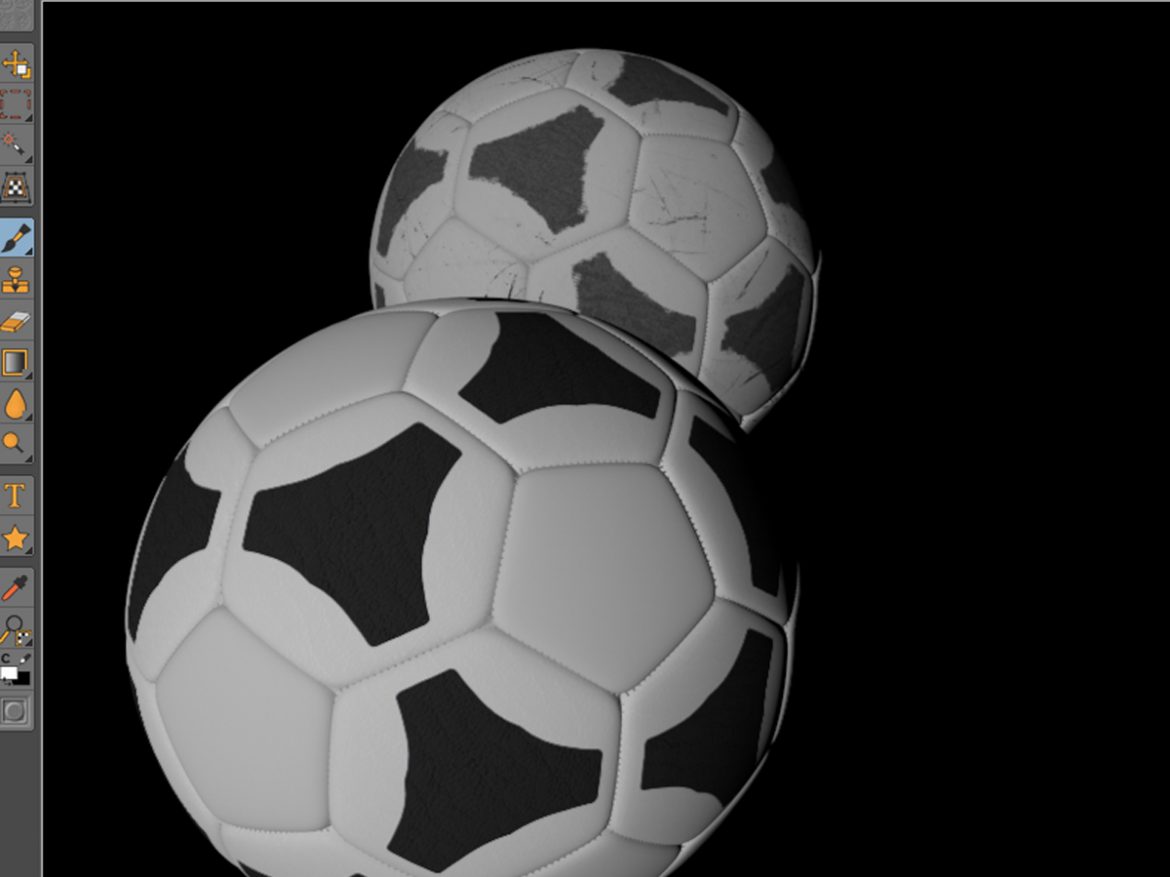 soccerball black white tri 3d model 3ds max fbx c4d ma mb obj 204057