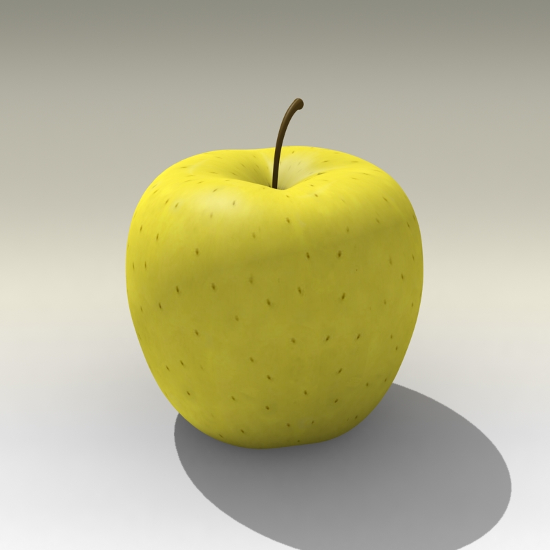 photorealistic yellow apple 3d model 3ds max fbx c4d lwo obj 204060