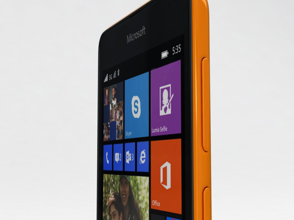 microsoft lumia 535 and dual sim orange 3d model 3ds max fbx c4d obj 204118