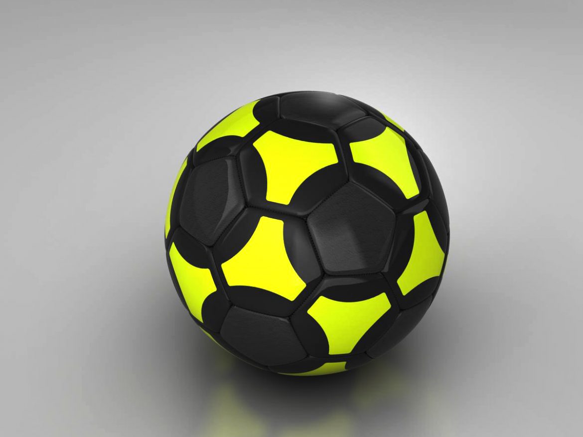 soccerball black yellow 3d model 3ds max fbx c4d ma mb obj 204207