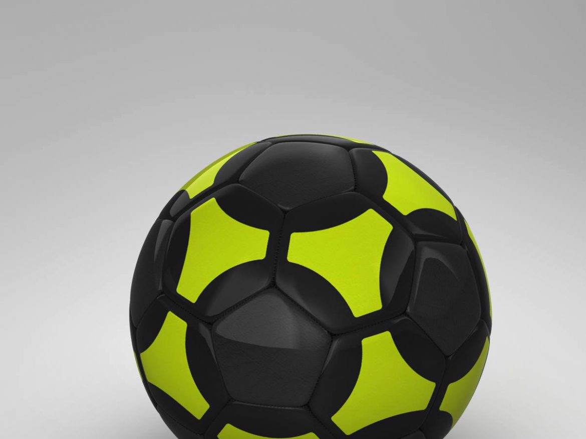 soccerball black yellow 3d model 3ds max fbx c4d ma mb obj 204212