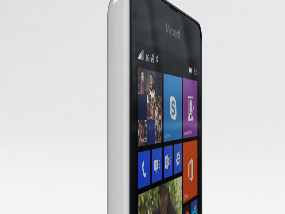 microsoft lumia 535 and dual sim white 3d model 3ds max fbx c4d obj 204290