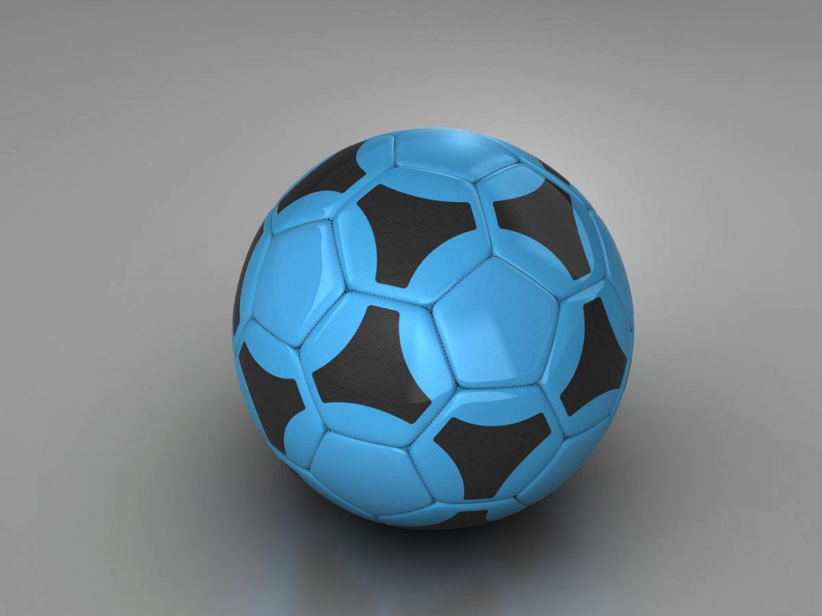 soccerball blue black 3d model 3ds max fbx c4d ma mb obj 204377