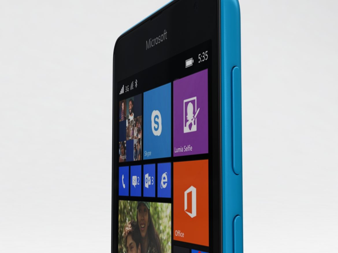 microsoft lumia 535 and dual sim blue 3d model 3ds max fbx c4d obj 204531