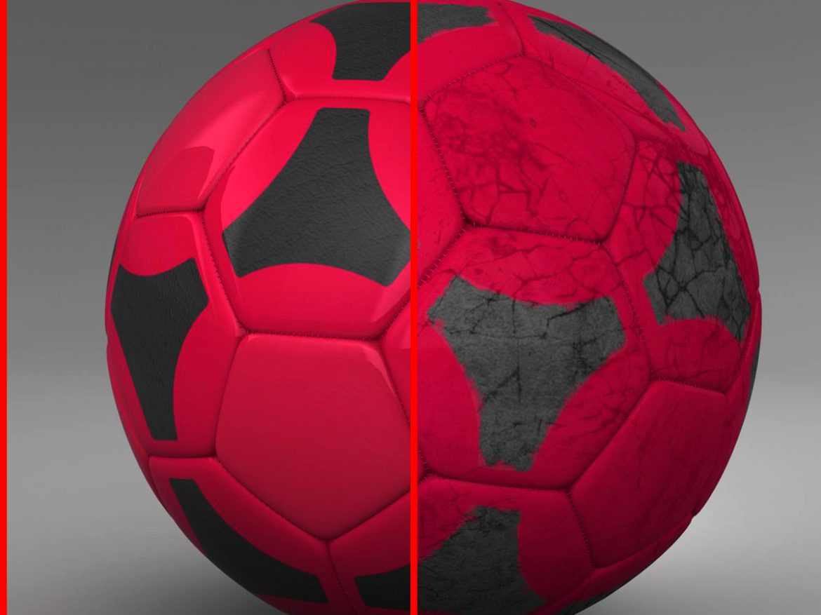 soccerball red black 3d model 3ds max fbx c4d ma mb obj 204548
