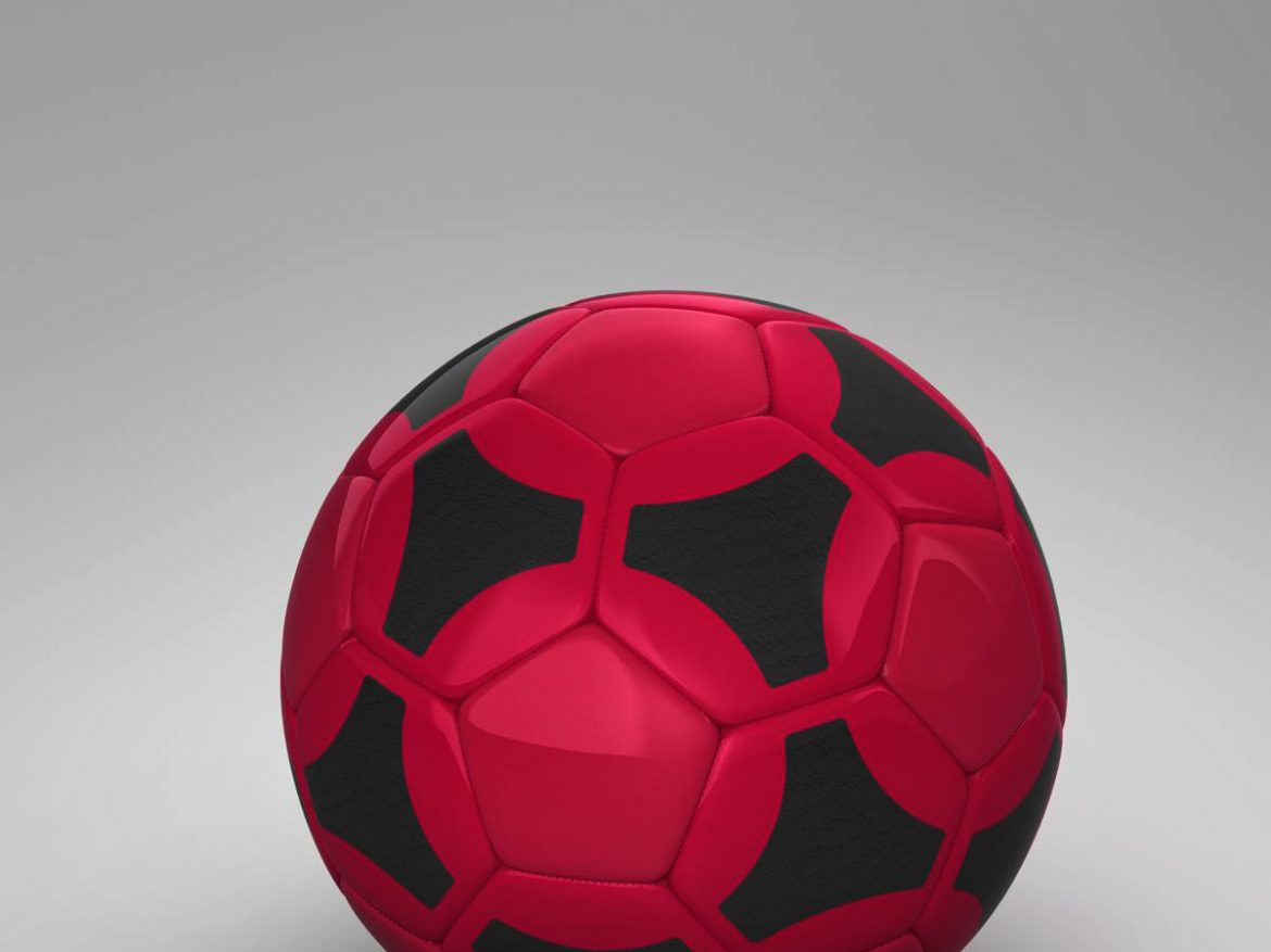 soccerball red black 3d model 3ds max fbx c4d ma mb obj 204555