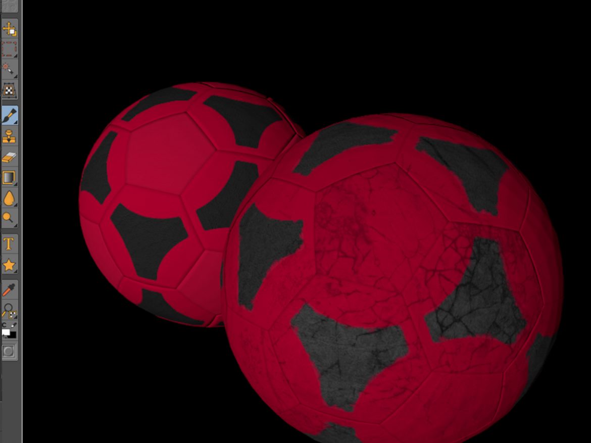 soccerball red black 3d model 3ds max fbx c4d ma mb obj 204558