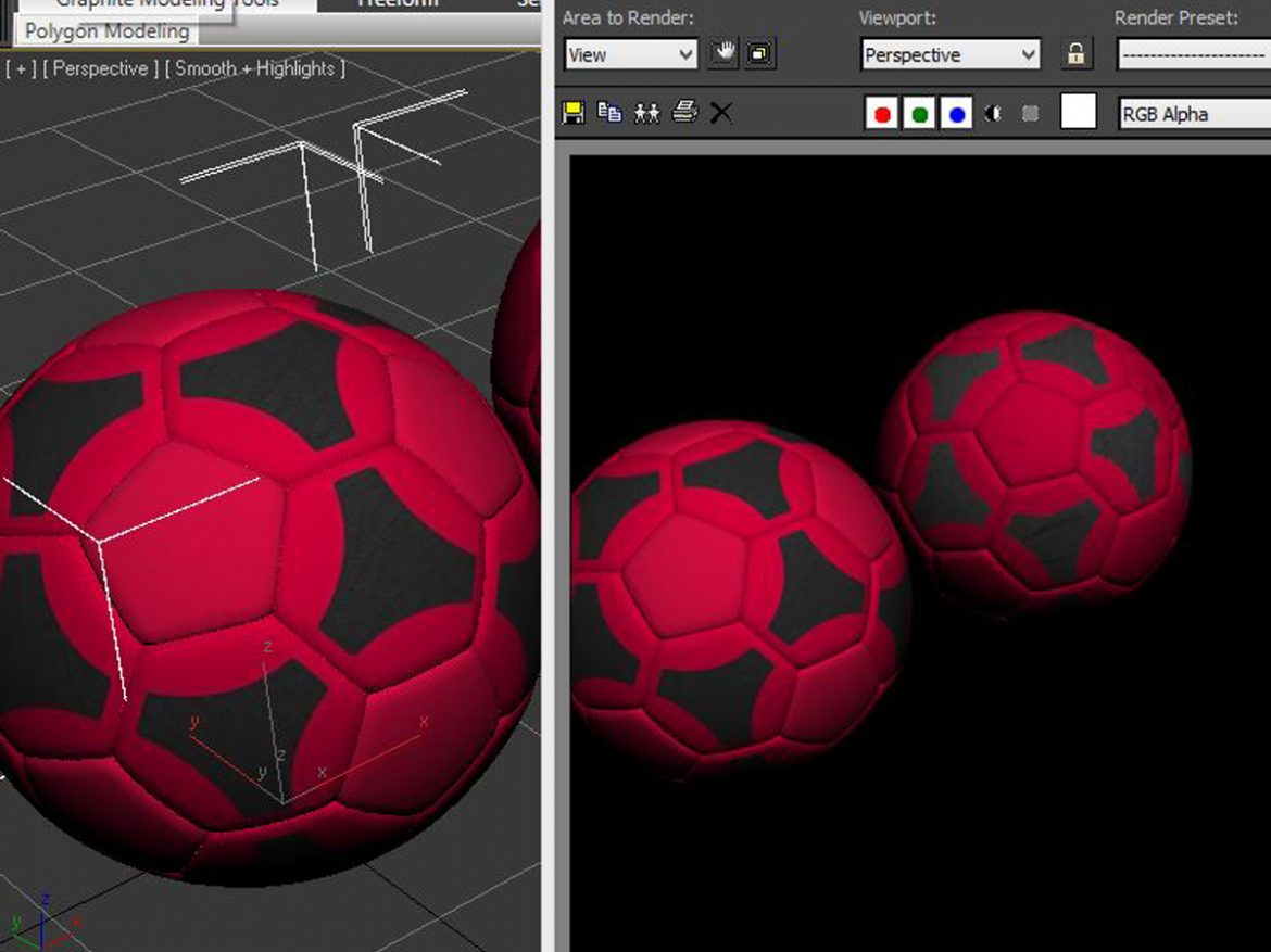 soccerball red black 3d model 3ds max fbx c4d ma mb obj 204559