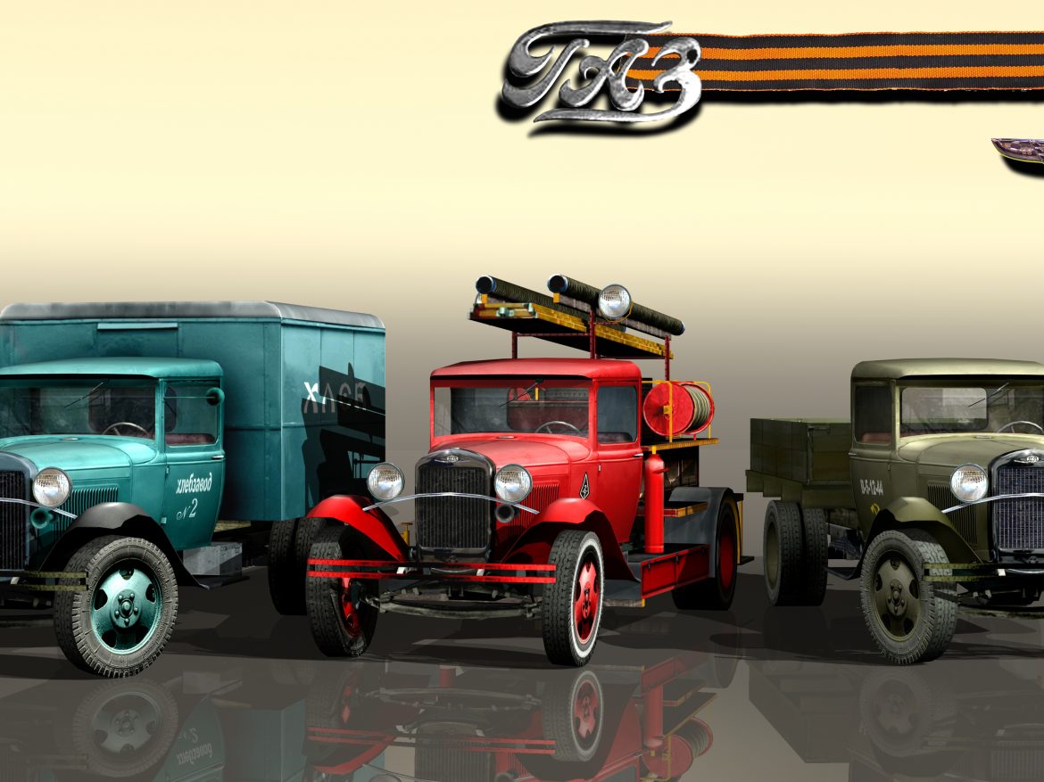 gaz-aa, vehicle “lorry” 3d model 3ds max fbx 204576