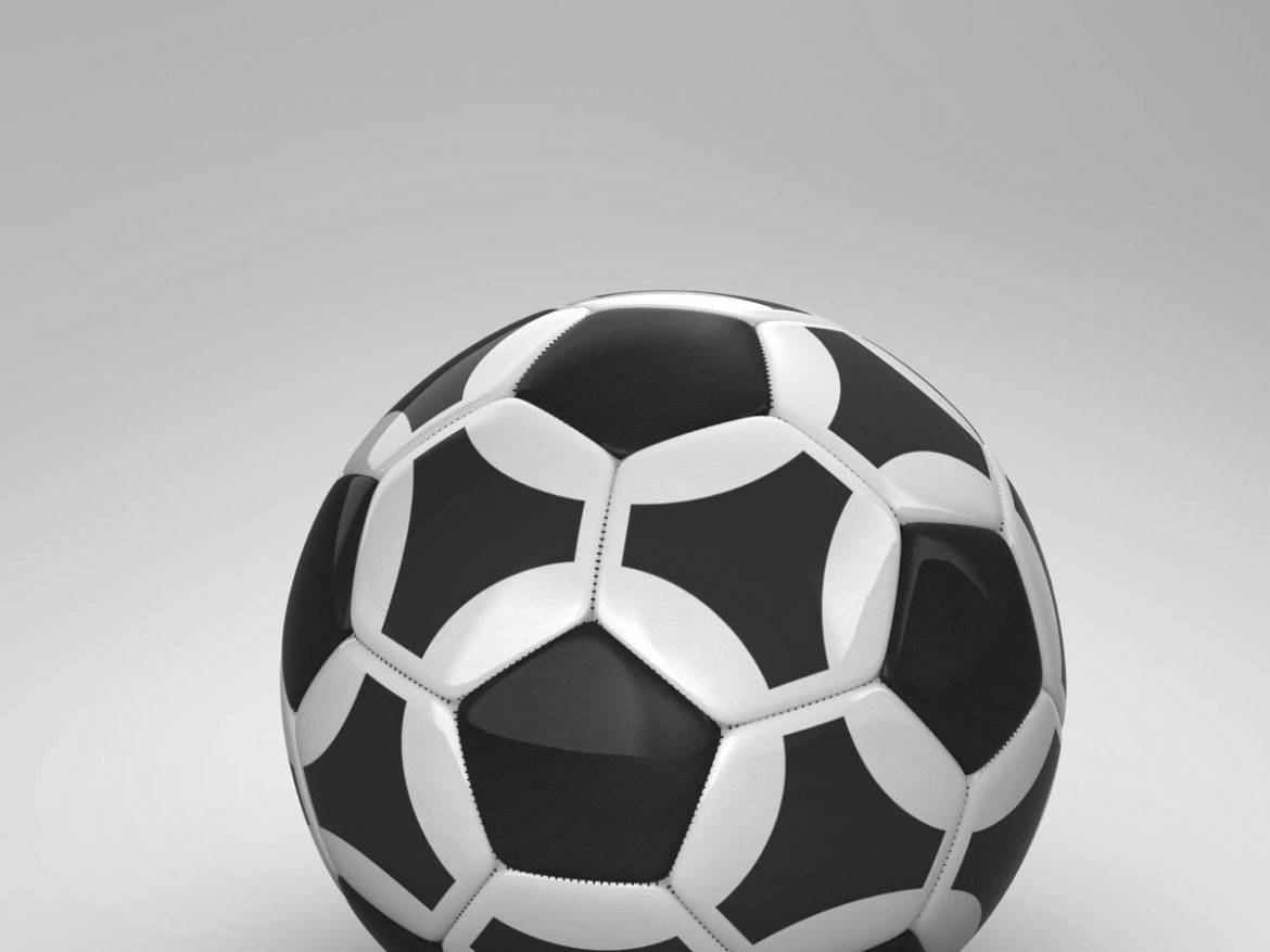 soccerball black white triangles 3d model 3ds max fbx c4d ma mb obj 204722
