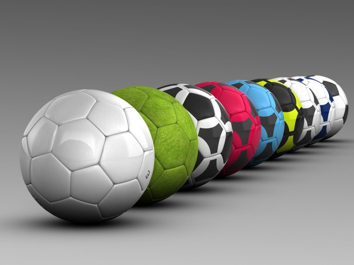 set soccerball 3d model 3ds max fbx c4d ma mb obj 205437