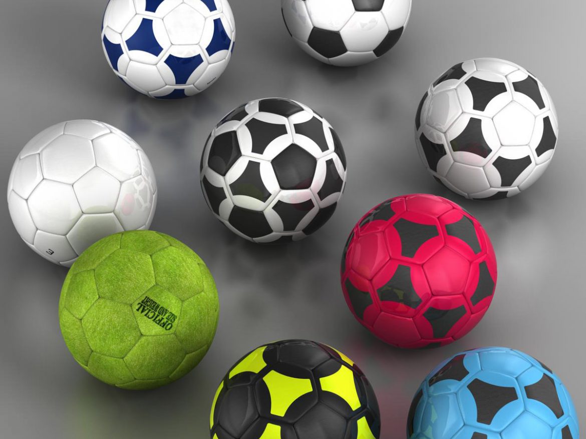 set soccerball 3d model 3ds max fbx c4d ma mb obj 205438