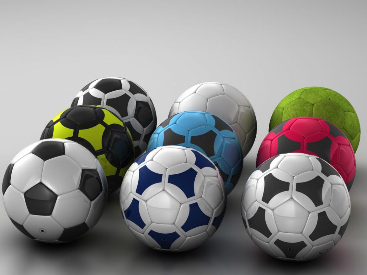 set soccerball 3d model 3ds max fbx c4d ma mb obj 205442