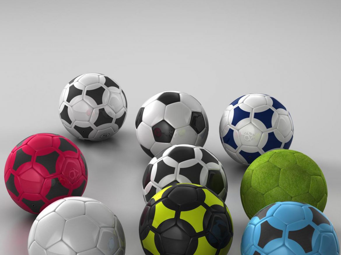 set soccerball 3d model 3ds max fbx c4d ma mb obj 205443