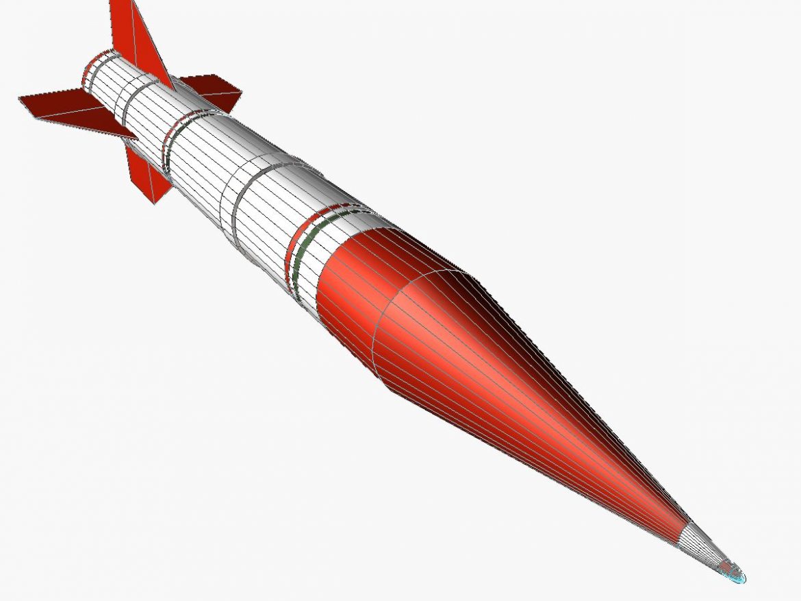 shahin ii rocket 3d model 3ds dxf fbx blend cob dae x  obj 205509