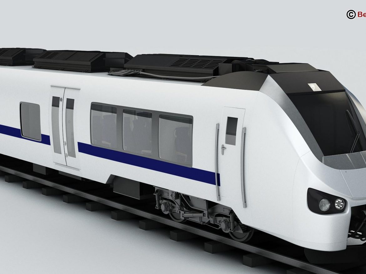 generic commuter train 3d model 3ds max fbx c4d ma mb obj 206608
