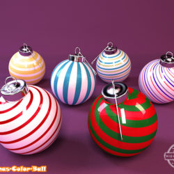 detailed christmas color ball 3d model 3ds max fbx obj 206985