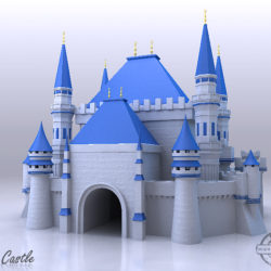 blue castle 3d model 3ds max fbx flt 206996