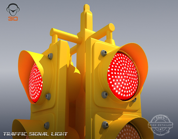 traffic signal light 3d model 3ds max fbx obj 207125