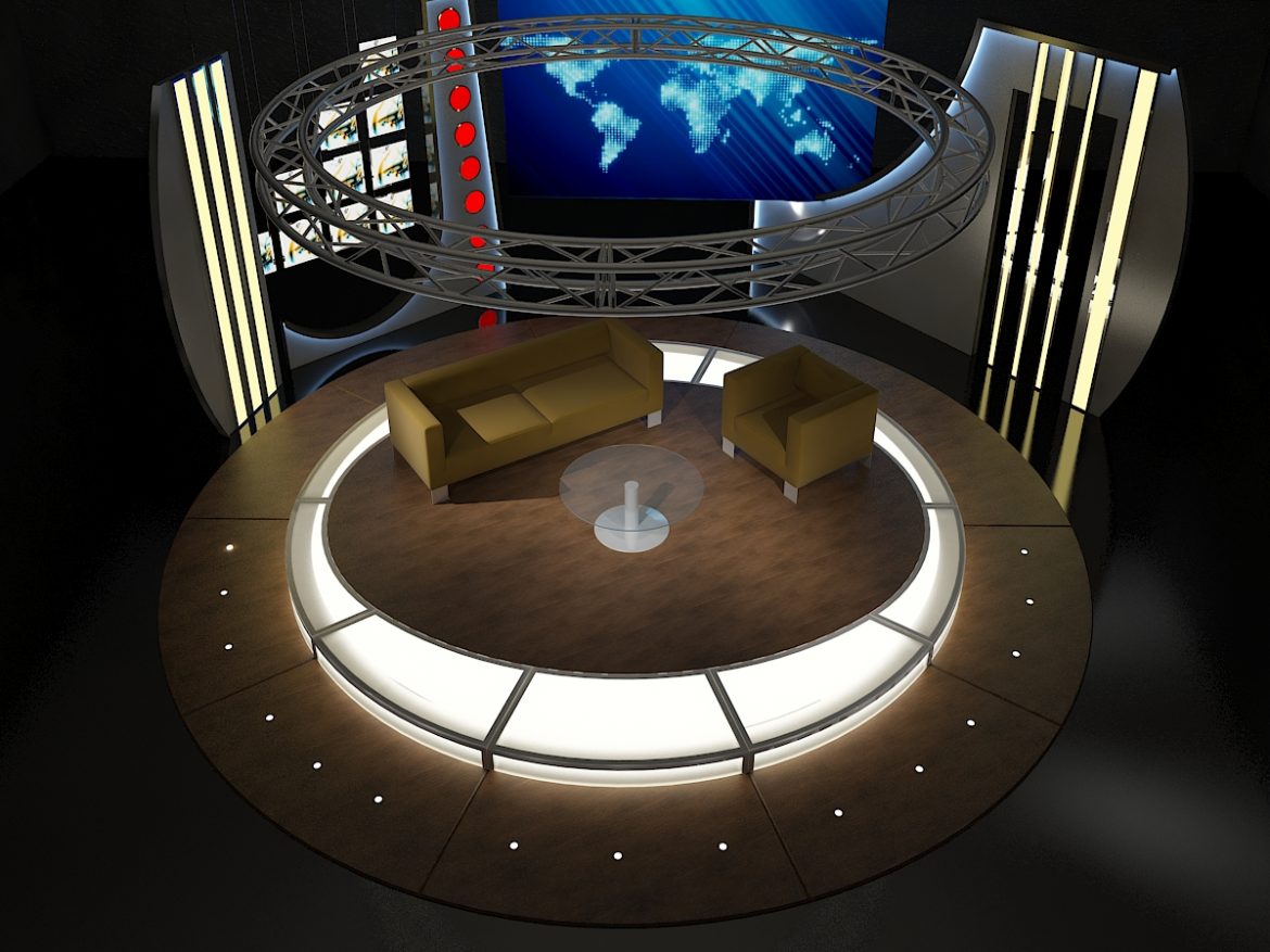 virtual tv chat set 19 3d model max fbx obj 207172