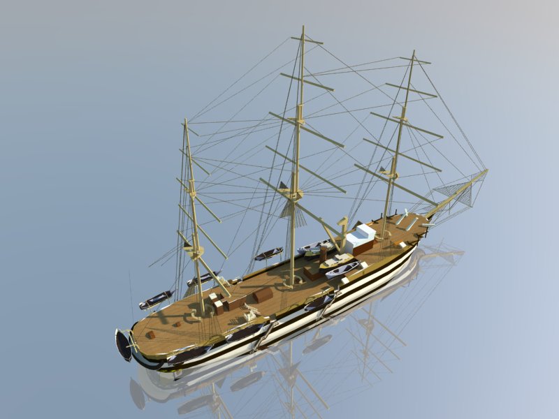 amerigo vespucci ship 3d model 3ds dxf dwg skp obj 207435