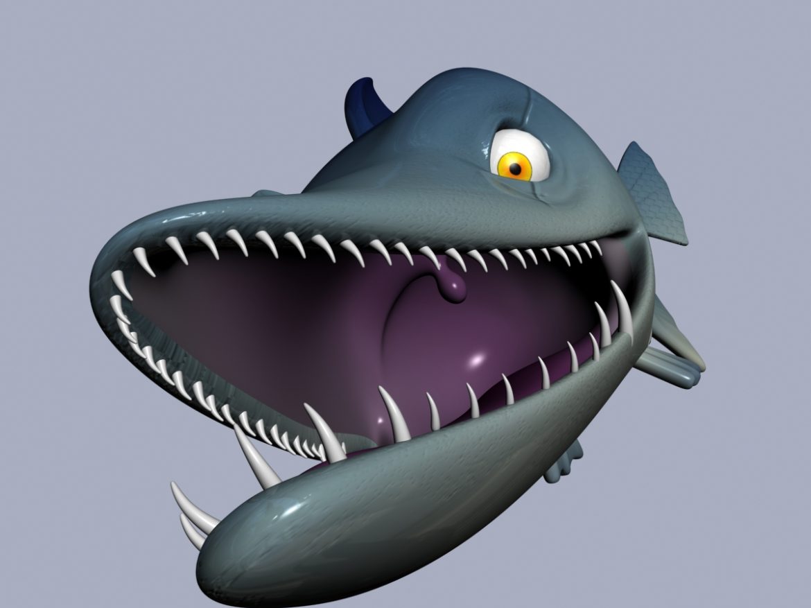 cartoon barracuda fish rigged 3d model 3ds max fbx  obj 207752