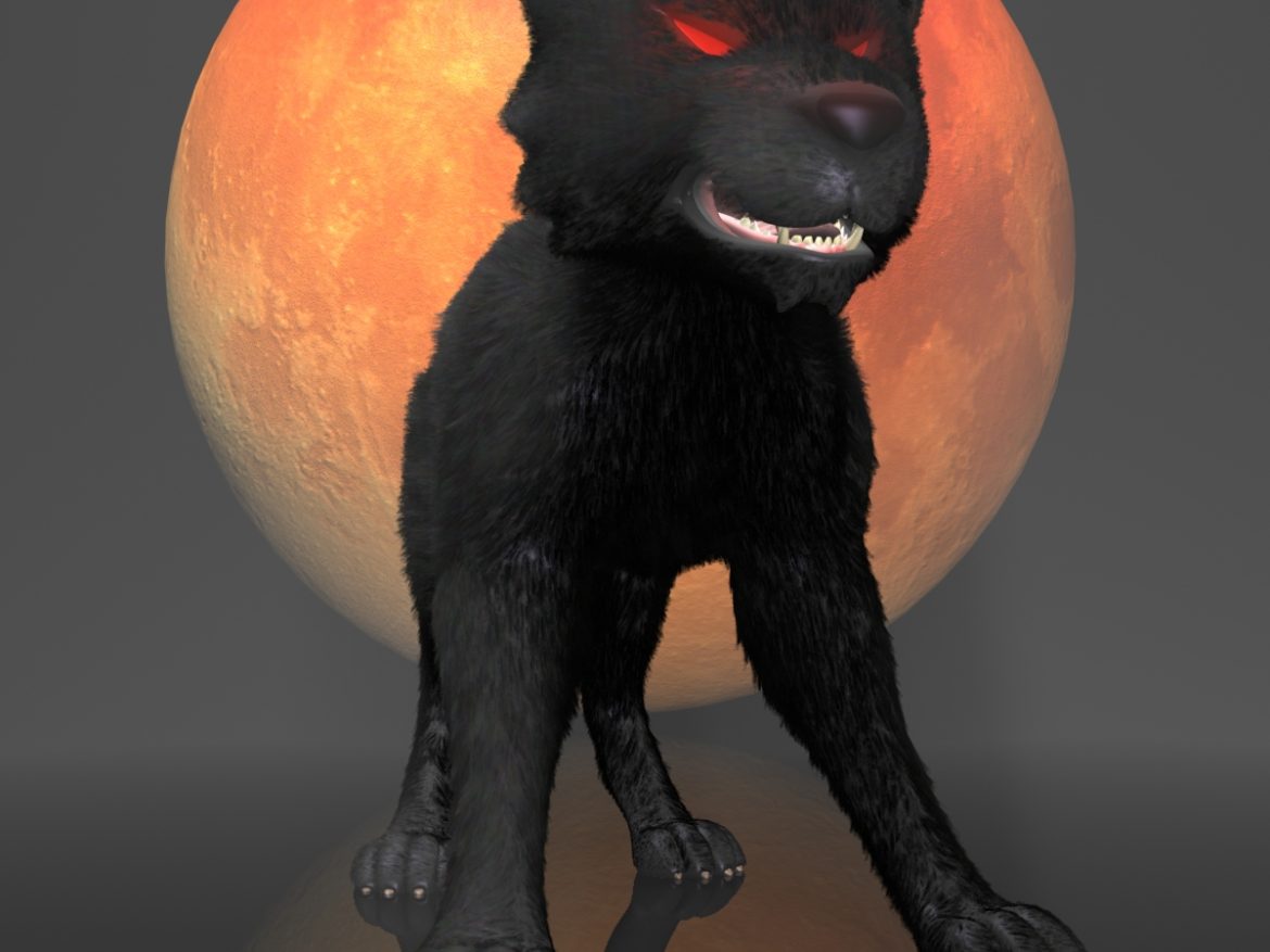 dark wolf rigged 3d model 3ds max fbx  obj 208808