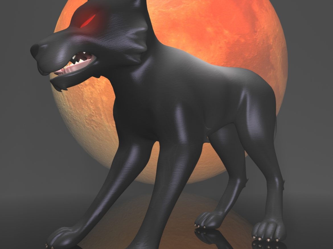 dark wolf rigged 3d model 3ds max fbx  obj 208810
