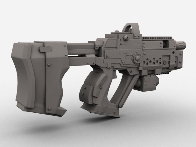 sci fi gun 01 3d model 3ds max fbx obj 209019