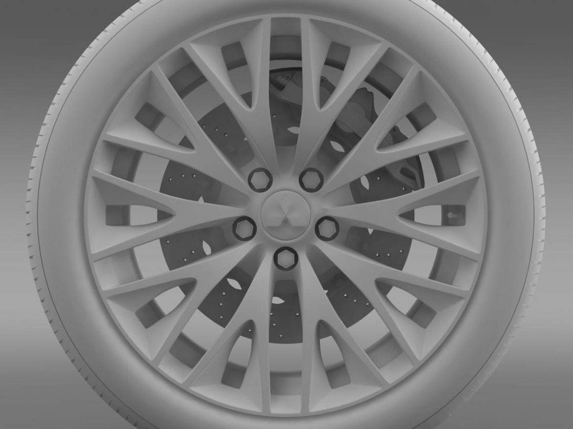 mitsubishi dignity wheel 3d model 3ds max fbx c4d lwo ma mb hrc xsi obj 210805