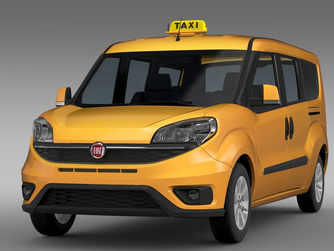 fiat doblo maxi taxi 152 2015 3d model 3ds max fbx c4d lwo ma mb hrc xsi obj 211671