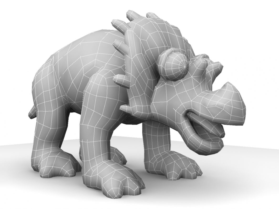 cartoon triceratops 3d model max fbx obj 212438