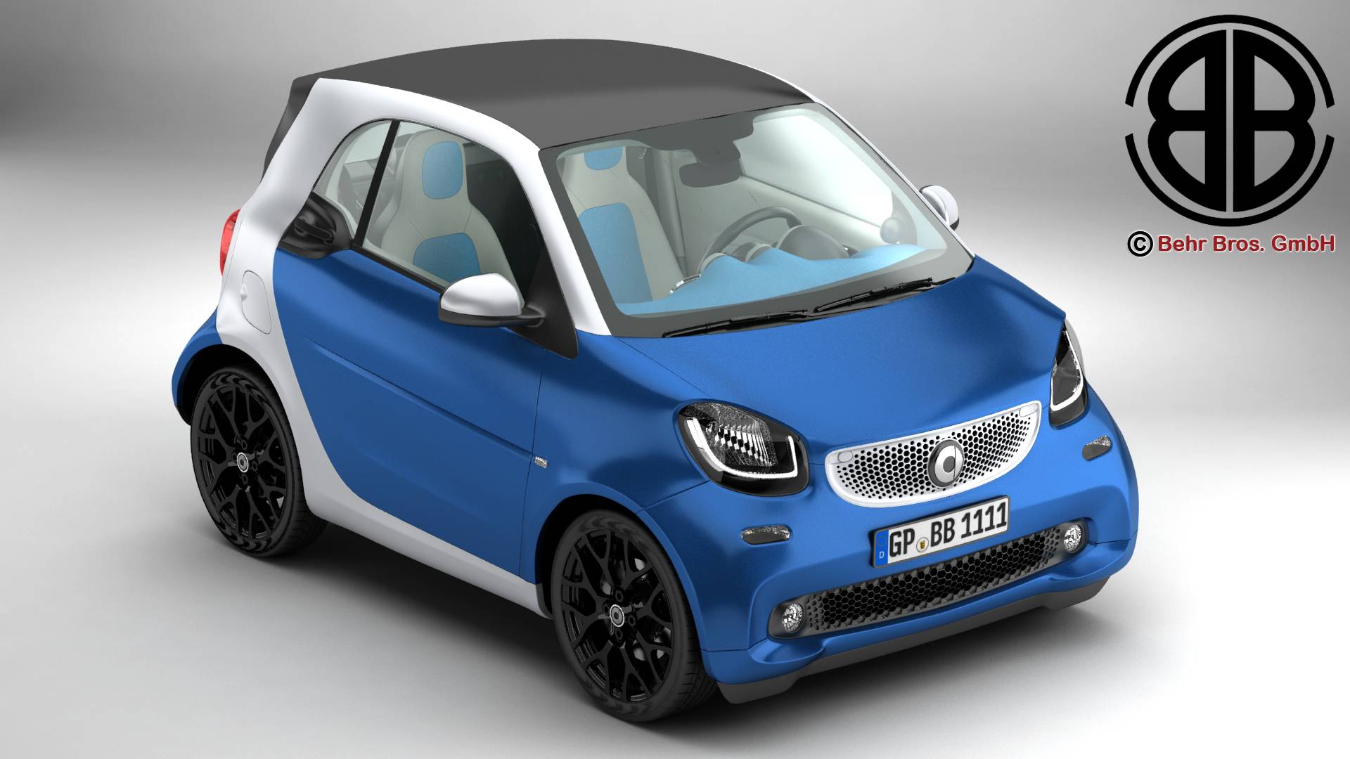 free smart 3d car model Model Smart ForTwo 2015  3D FlatPyramid