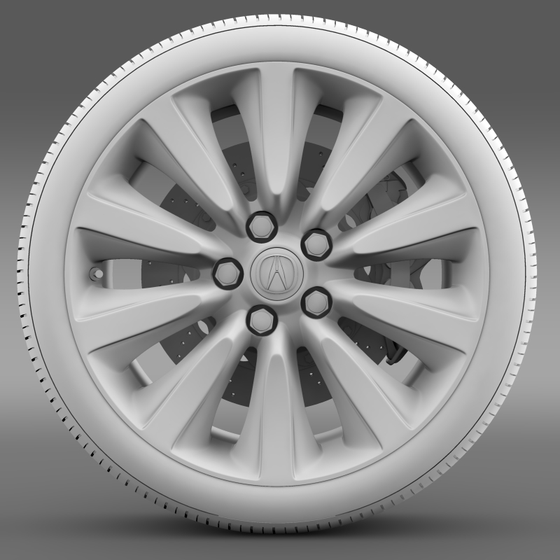 acura rlx sport hybrid wheel 3d model 3ds max fbx c4d lwo ma mb hrc xsi obj 212666