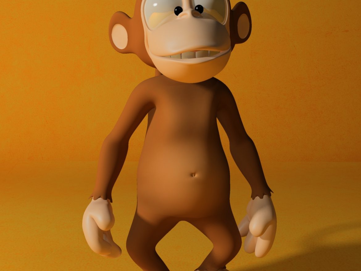 cartoon monkey rigged 3d model 3ds max fbx  obj 212833