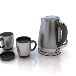 electric kettle and mugs 3d model max 212978