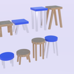 low poly stool pack 3d model blend 214159