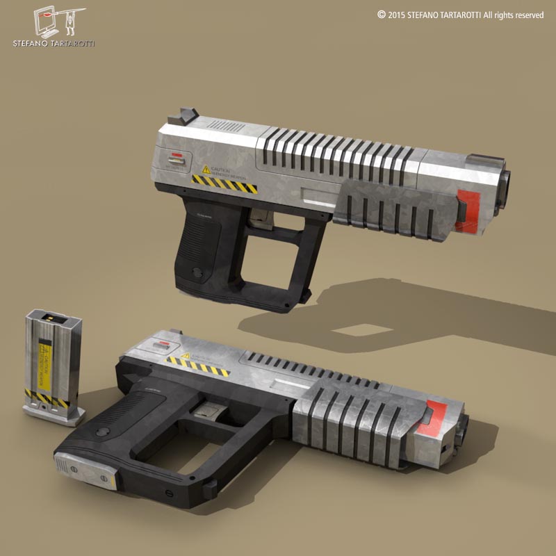 sci fi gun 22 3d model 3ds dxf fbx c4d dae obj 214613
