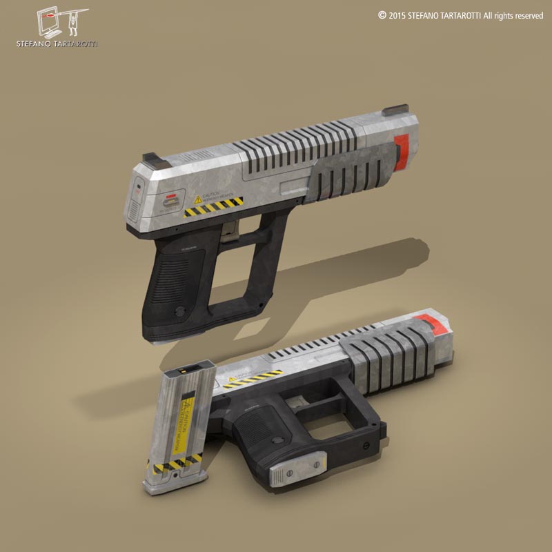 sci fi gun 22 3d model 3ds dxf fbx c4d dae obj 214614