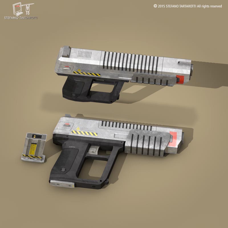 sci fi gun 22 3d model 3ds dxf fbx c4d dae obj 214615