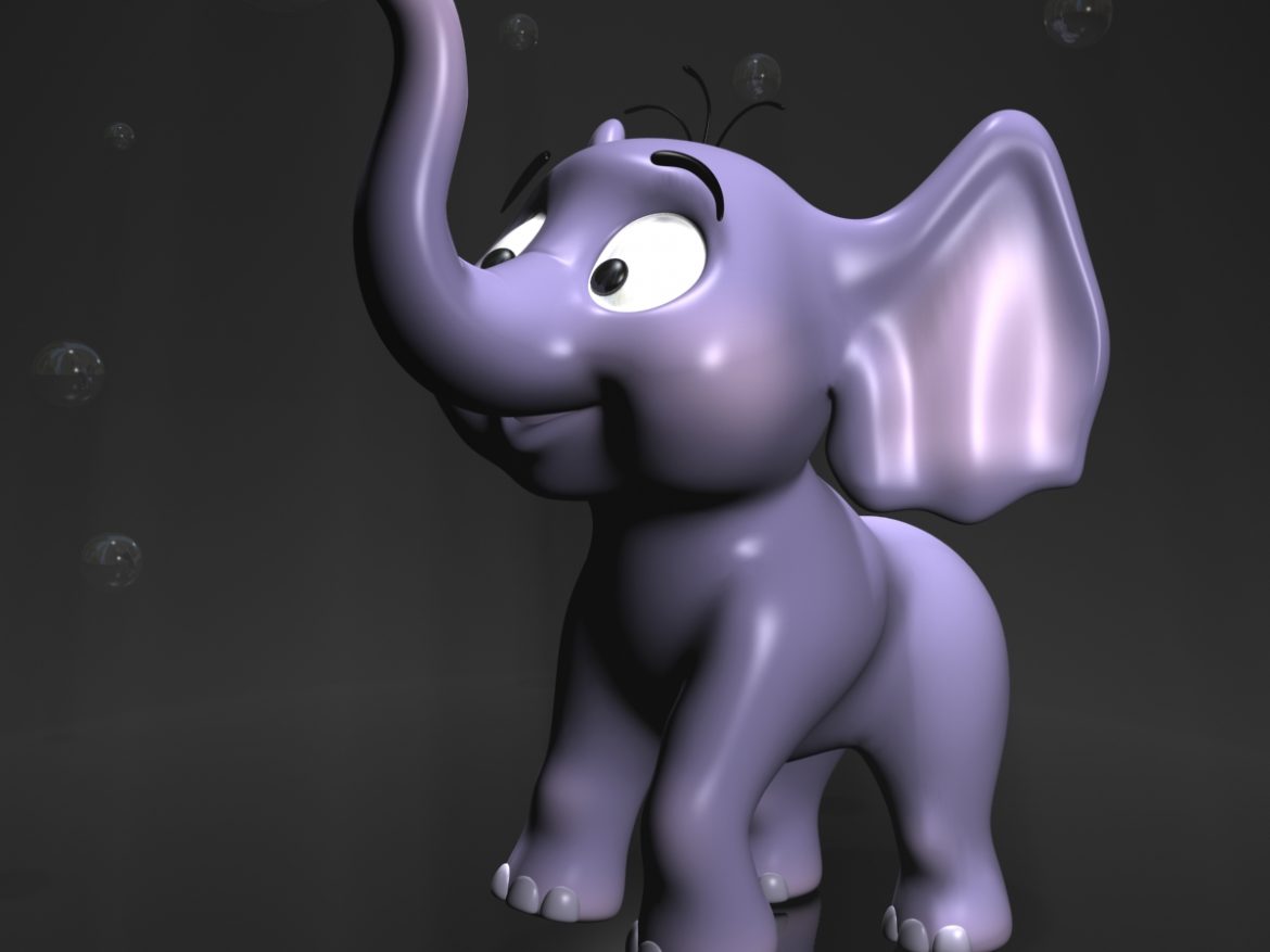 cartoon baby elephant rigged 3d model 3ds max fbx  obj 214744