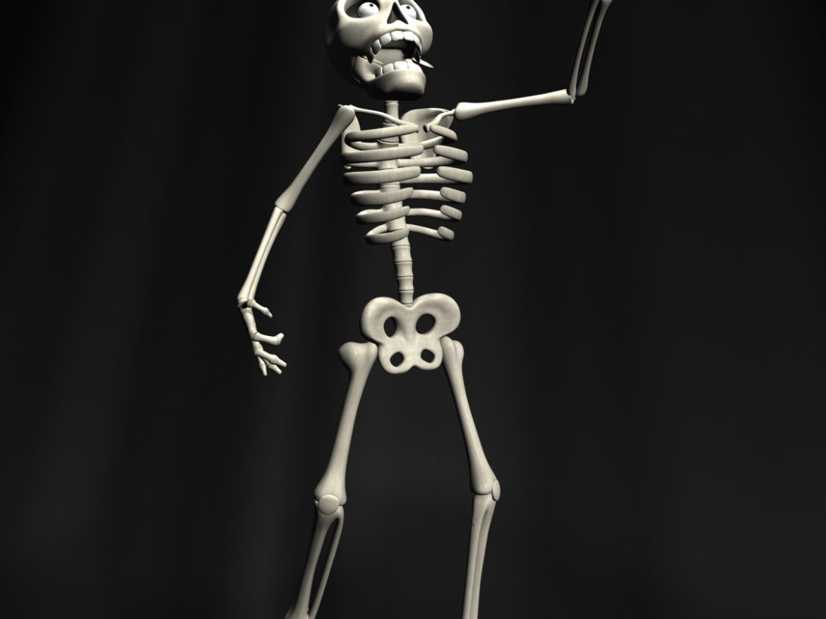 cartoon skeleton rigged 3d model 3ds max fbx obj 215121