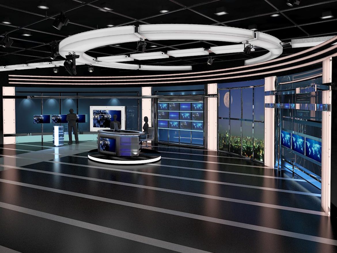 tv virtual stage news room studio 027 3d model 3ds max dxf fbx texture obj 215542