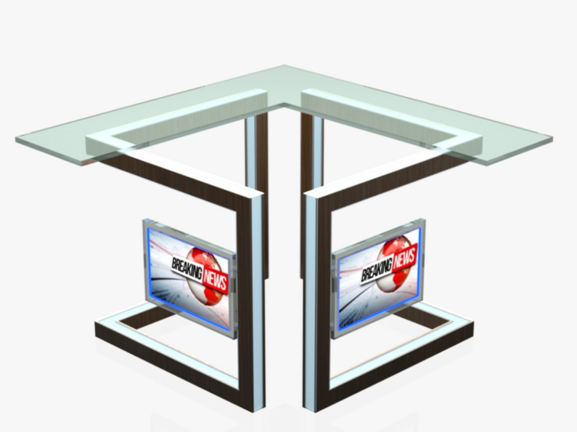 virtual tv studio news desk 3 3d model 3ds max dxf fbx  obj 215908