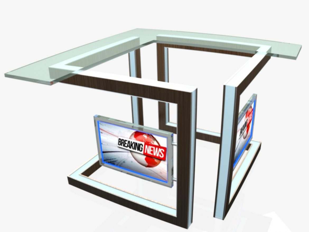 virtual tv studio news desk 3 3d model 3ds max dxf fbx  obj 215910