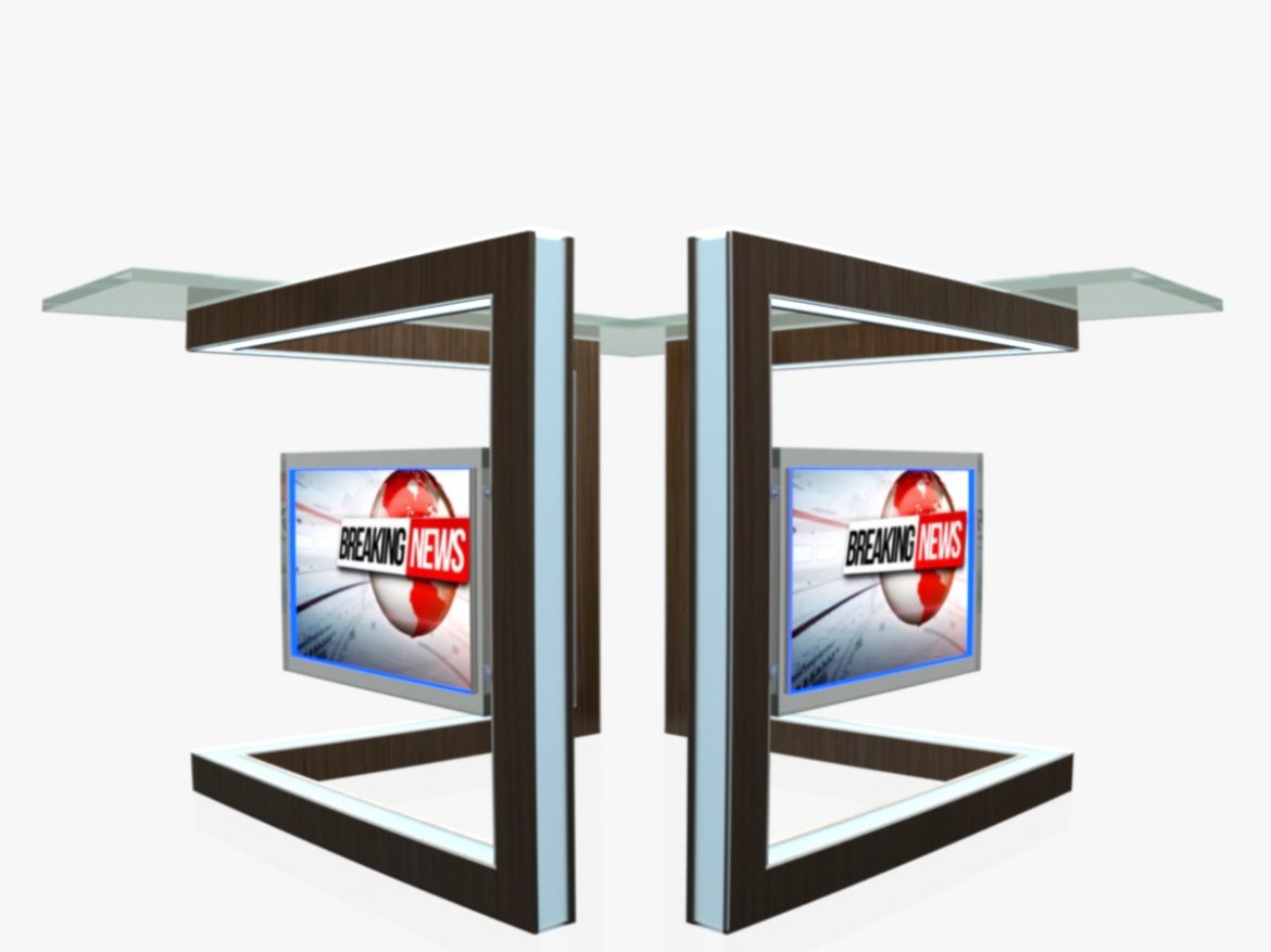 virtual tv studio news desk 3 3d model 3ds max dxf fbx  obj 215911