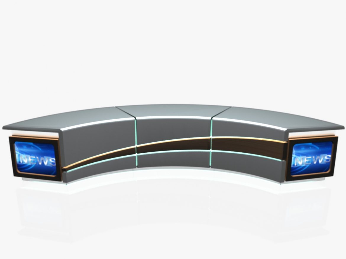 virtual tv studio news desk 4 3d model 3ds max dxf fbx  obj 215937